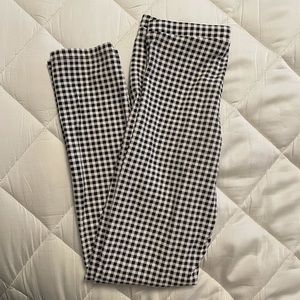 Girls black and white Gingham Zara leggings size 9